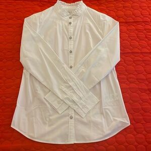 J. Crew, Jeweled button, long sleeve shirt, with mock collar